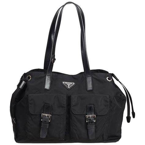 prada black nylon double pocket bag|Prada nylon saffiano bag.